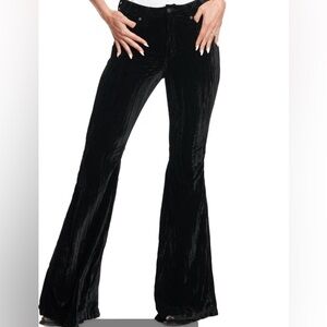 Wrangler Retro Women's Black Velvety High Rise Flare Leg Jeans Size 29 x 30